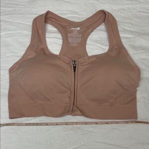 Avia Blush Color Super Support Sports Bra  Front Zip Sz XXL